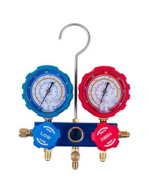 Манометричний колектор 2-вентильний LEETO LMG-2-R22 (R22 R-134 R404 R407) + шланги 3шт.x1200mm