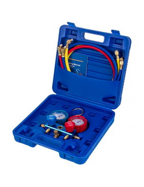 Манометричний колектор 2-вентильний LEETO LMG-2-R410A (R410 R407 R134 R22) + шланги 3шт.x1200mm