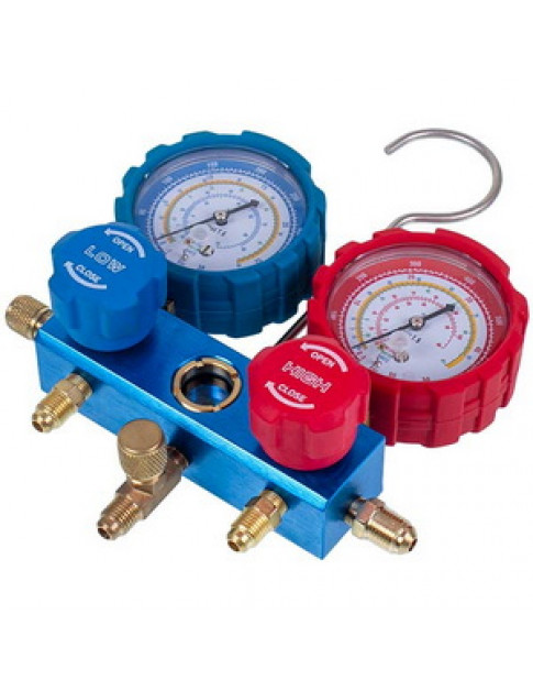 Манометричний колектор 2-вентильний LEETO LMG-2-R410A (R410 R407 R134 R22) + шланги 3шт.x1200mm