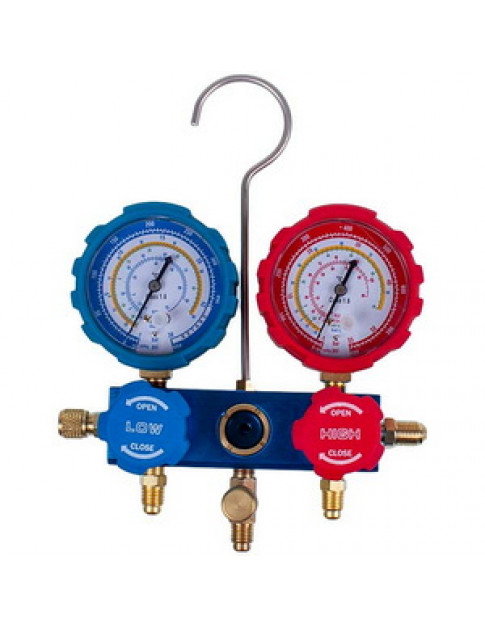 Манометричний колектор 2-вентильний LEETO LMG-2-R410A (R410 R407 R134 R22) + шланги 3шт.x1200mm