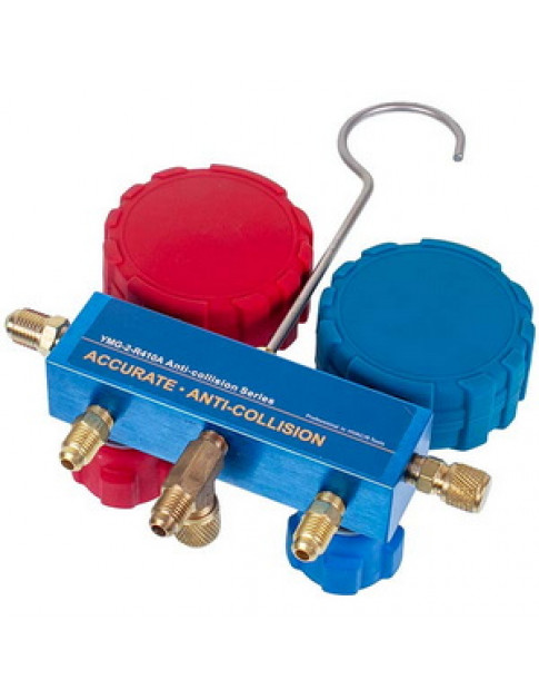 Манометричний колектор 2-вентильний LEETO LMG-2-R410A (R410 R407 R134 R22) + шланги 3шт.x1200mm