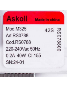 Помпа (насос) для стиральной машины M231 RC0083 Askoll 40Вт (алюминиевая обмотка)