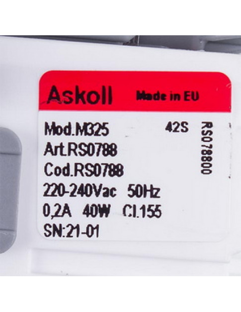 Помпа (насос) для стиральной машины Askoll 40W M325 RS0789 C00526201 (медная обмотка) Помпа (насос) для стиральной машины Askoll 40W M325 RS0789 C00526201 (медная обмотка)