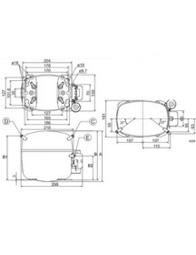 Компресор для холодильника SECOP (DANFOSS) SC15MLX R404а/R507а 1285W (з пусковим реле BN171)