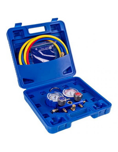 Манометрический коллектор 2-вентильный VALUE VMG-2-R32В-НОВЫЙ+шланги 3 шт. х 1500 мм (R32 R410 R22)