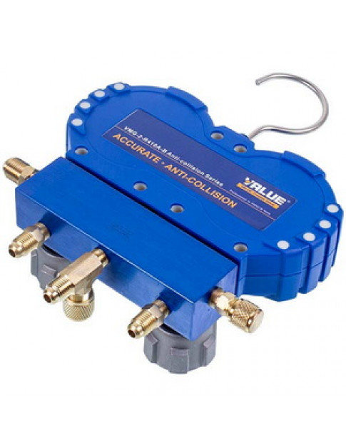 Манометрический коллектор 2-вентильный VALUE VMG-2 R410А-B + шланги 3шт (R410 R407 R22 R134)