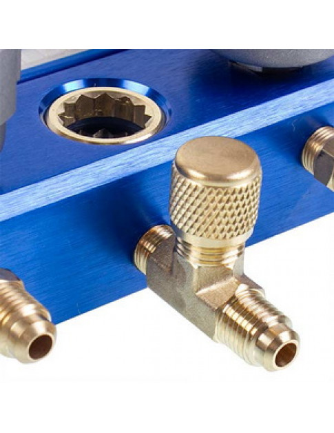 Манометрический коллектор 2-вентильный VALUE VMG-2 R410А-B + шланги 3шт (R410 R407 R22 R134)