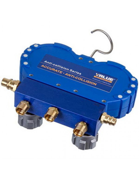 Манометрический коллектор 2-вентильный VMG -2 R1234YF (R1234) Value + шланги 3шт.x900мм + 2 муфты