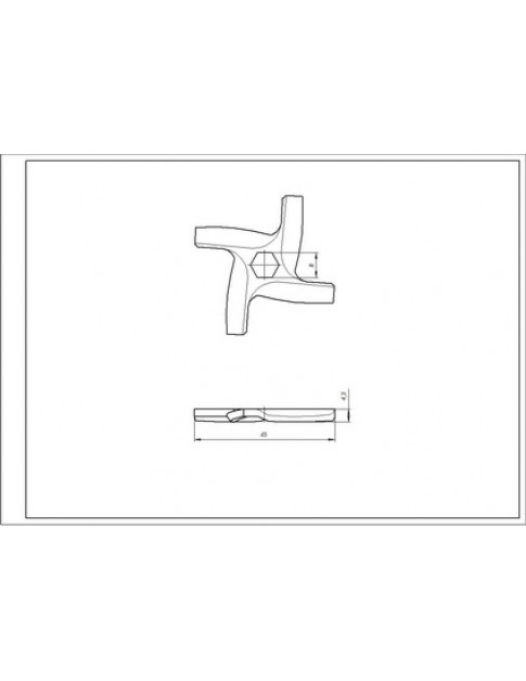 Ніж для м&aposясорубки Moulinex ADR901 D=45mm s=4.5mm Отвір: шестигранний