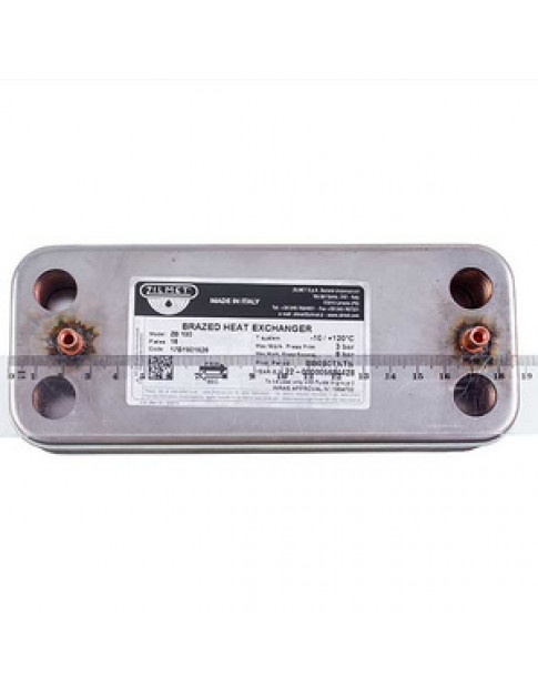 Теплообмінник пластинчастий ГВП Zilmet (16 пластин) для газового котла Ariston, Ferroli, Biasi, Viessmann BI1001102 Теплообмінник пластинчастий ГВП Zilmet (16 пластин) для газового котла Ariston, Ferroli, Biasi, Viessmann BI1001102