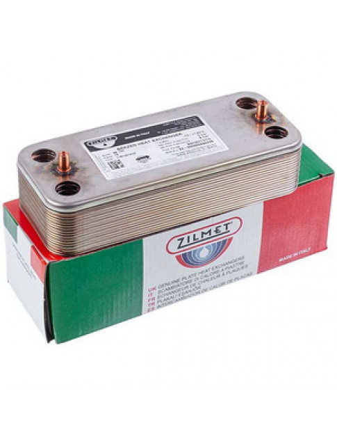 Теплообмінник пластинчастий ГВП Zilmet (16 пластин) для газового котла Ariston, Ferroli, Biasi, Viessmann BI1001102 Теплообмінник пластинчастий ГВП Zilmet (16 пластин) для газового котла Ariston, Ferroli, Biasi, Viessmann BI1001102