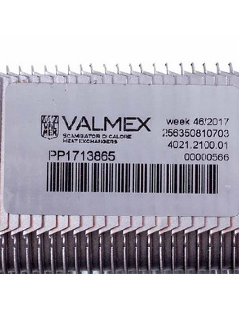Теплообмінник бітермічний Valmex (81 ламель) для газового котла Biasi Binnova M297 24 кВт BI1592100