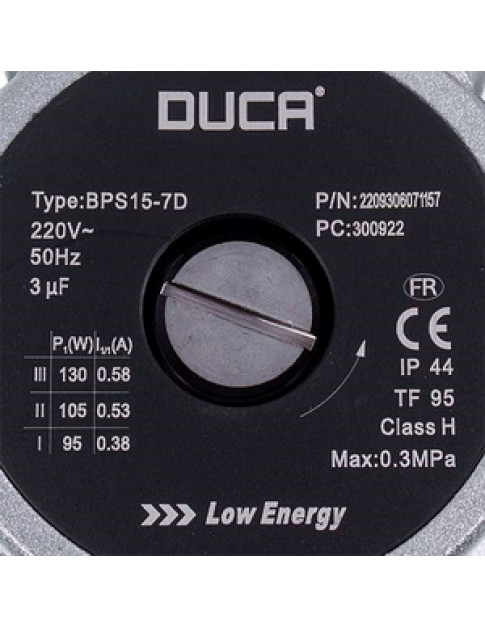 Насос циркуляційний Duca BPS15-7D 130 Вт (зворотне обертання) для газового котла