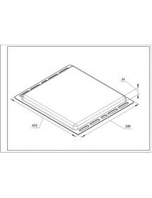 Емальоване деко для духовки Ariston, Indesit 403x389x24mm C00078391