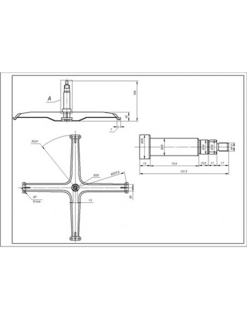 Хрестовина барабана EBI для пральної машини Ardo COD.024 L=127mm
