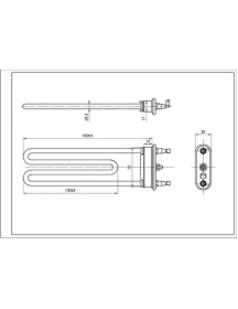 Тен для пральної машини Samsung DC47-00006M TPD 180-SG-1900 Kawai L=180mm 1900W (керамічний)
