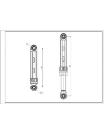 Амортизатор бака для пральної машини Samsung DC66-00343G 100N L=160-255mm D отворів (з ребрами)=10mm