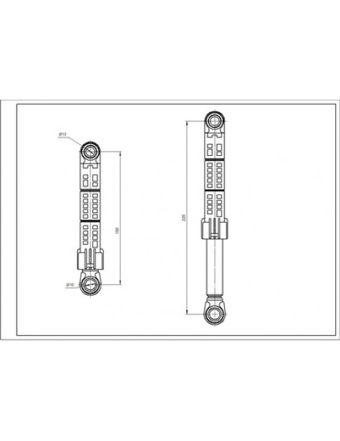 Амортизатор бака для пральної машини Samsung DC66-00343H ANSA 70N L=150-225mm D отворів=10/13mm