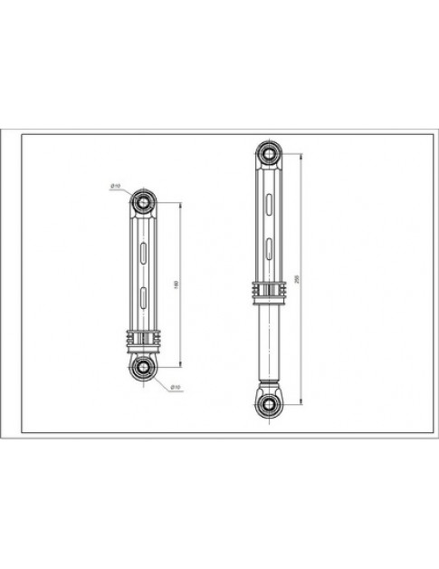 Амортизатор бака для пральної машини Samsung ANSA DC66-00421A 80N L=160-255mm D отвору=10mm