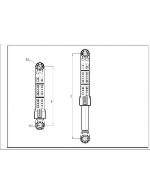 Амортизатор бака для пральної машини Samsung DP DC66-00661A 120N L=140--225mm D отвору=10/13mm