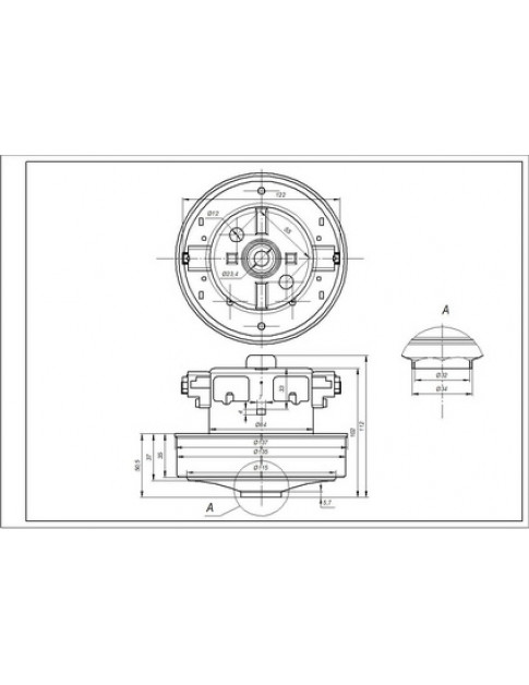 Двигун для пилососа Samsung DJ31-00005H VCM-K40HU (з виступом) Д=135/84 мм В=35/102 мм 1560 Вт Двигун для пилососа Samsung DJ31-00005H VCM-K40HU (з виступом) Д=135/84 мм В=35/102 мм 1560 Вт