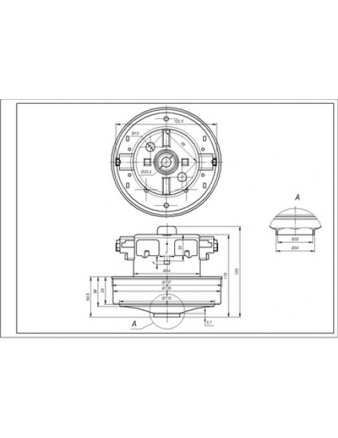 Двигун для пилососа Samsung DJ31-00067P VCM-K70GU (з виступом) Д=135/84 мм В=35/111 мм 1800 Вт Двигун для пилососа Samsung DJ31-00067P VCM-K70GU (з виступом) Д=135/84 мм В=35/111 мм 1800 Вт