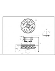 Двигун для мийного пилососа Samsung DJ31-00114A 061300447 Ametek Д=143/78 мм В=73/168 мм 1600 Вт