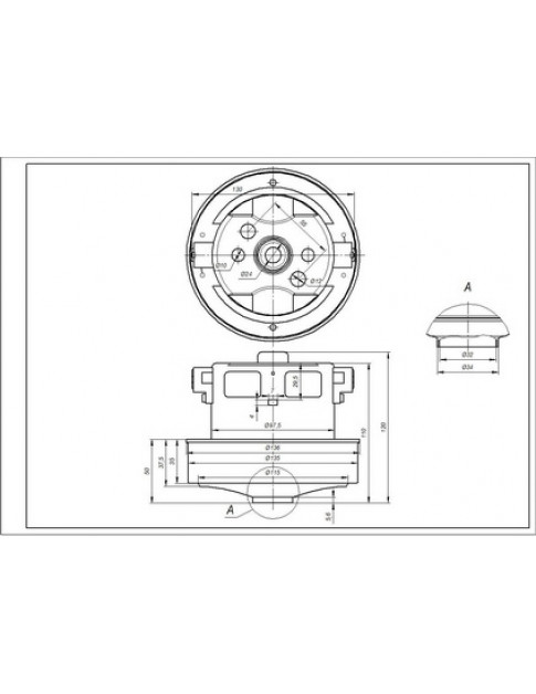 Двигун для пилососа Samsung DJ31-00125C VCM-M30AUAA Д=135/98 мм В=35/120 мм 2400 Вт