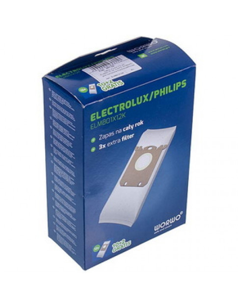 Набір мішків (12 шт) ELMB01X12K S-BAG WORWO для пилососа Electrolux/Philips