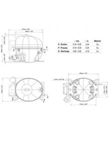 Компресор для холодильника EMBRACO ASPERA EMC46CLT R600a 131W (з пусковим реле RSCR)