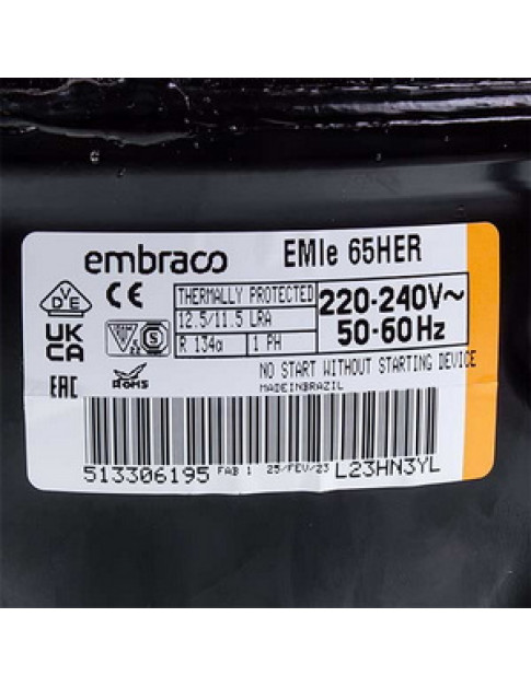 Компресор для холодильника EMBRACO EMIE65HER HP R134a 149W Компресор для холодильника EMBRACO EMIE65HER HP R134a 149W