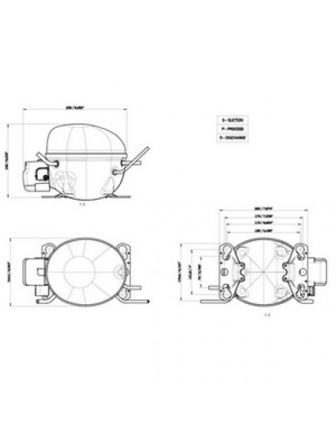 Компресор для холодильника EMBRACO ASPERA EMT2117GK R404a 243W (з пусковим реле CSIR)