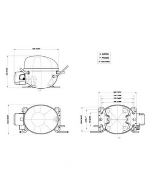 Компресор для холодильника EMBRACO ASPERA EMT2125GK R404a 352W (з пусковим реле CSIR) Компресор для холодильника EMBRACO ASPERA EMT2125GK R404a 352W (з пусковим реле CSIR)