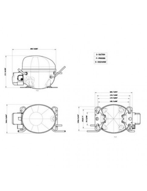 Компресор для холодильника EMBRACO ASPERA EMT2130GK R404a 378W (з пусковим реле CSIR)