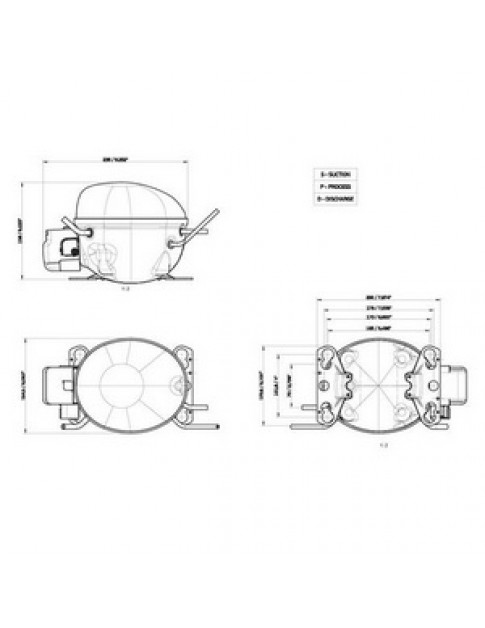 Компресор для холодильника EMBRACO ASPERA EMT22HLP R134a 74W (з пусковим реле RSIR/RSCR)