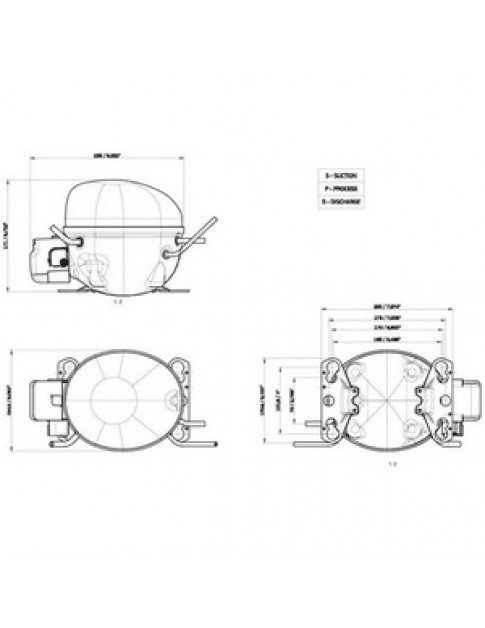 Компресор для холодильника EMBRACO ASPERA EMT6144Z R134a 580W (з пусковим реле CSIR)
