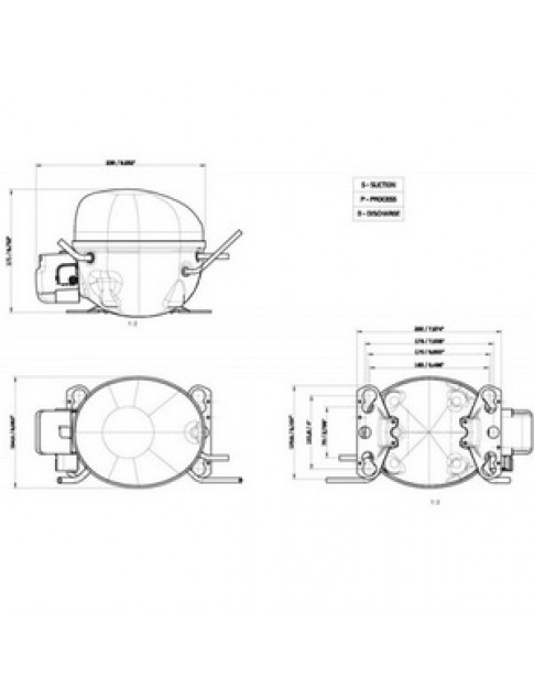 Компресор для холодильника EMBRACO ASPERA EMT6165GK R404a 512W (з пусковим реле CSIR)