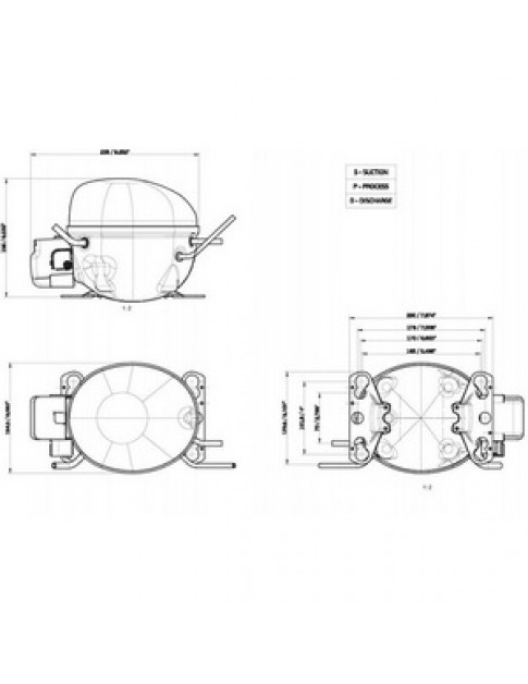 Компресор для холодильника EMBRACO ASPERA EMT6170Z R134a 814W (з пусковим реле CSIR)
