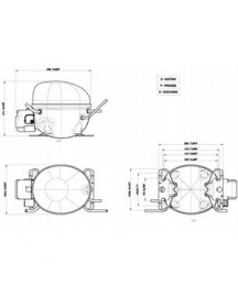 Компресор для холодильника EMBRACO ASPERA EMU5132Y R600a 396W (з пусковим реле RSIR/RSCR)