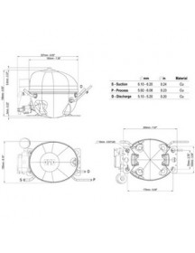 Компресор для холодильника EMBRACO ASPERA EMX70CLC R600a 190W (з пусковим реле RSCR)