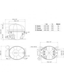 Компресор для холодильника EMBRACO ASPERA EMX80CLT R600a 213W (з пусковим реле RSIR/RSCR)