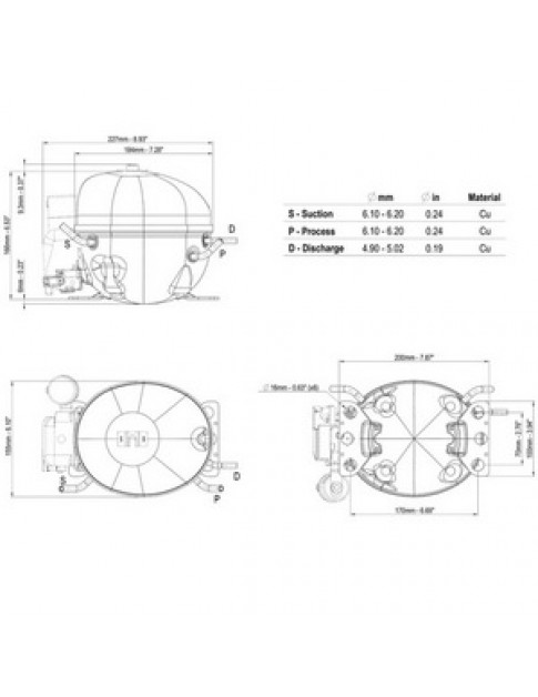 Компресор для холодильника EMBRACO ASPERA EMY3109Z R134a 102W (з пусковим реле RSIR)