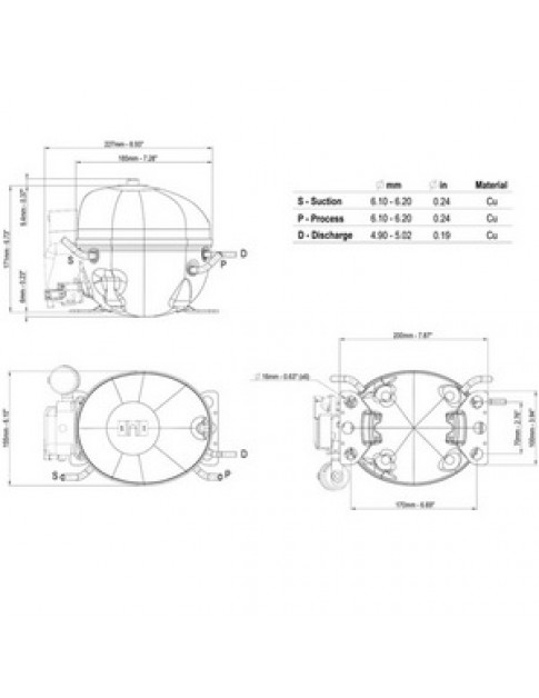 Компресор для холодильника EMBRACO EMY3115Z R134a 128W (з пусковим реле RSIR)