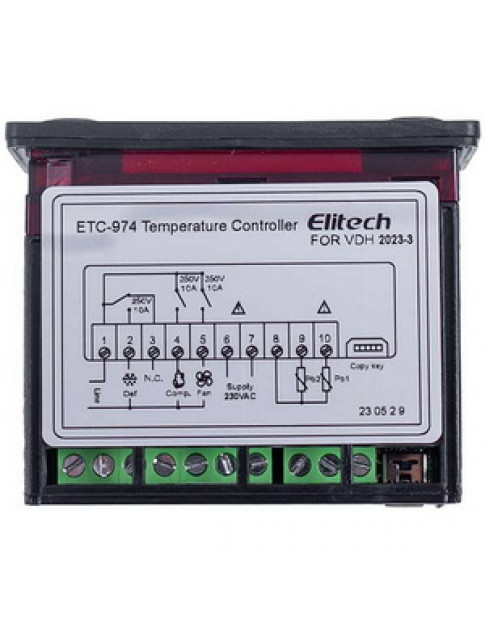 Контролер Elitech ETС-974 (мікропроцесор 2 датчика) 220V 8A 