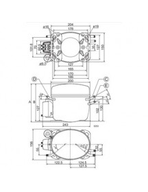 Компресор для холодильника SECOP (DANFOSS) FR7.5G R134a 140W (з пусковим реле)