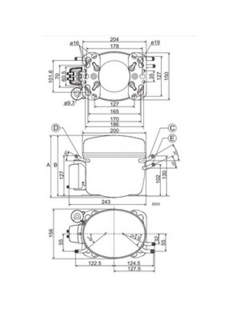 Компресор для холодильника SECOP (DANFOSS) FR7.5G R134a 140W (з пусковим реле)