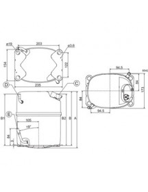 Компресор для холодильника SECOP (DANFOSS) GS26CLX R404а/R507а 2191W (з пусковим реле CSR)