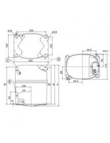 Компресор для холодильника SECOP (DANFOSS) GS34CLX R404а/R507а 3014W (з пусковим реле CSR)