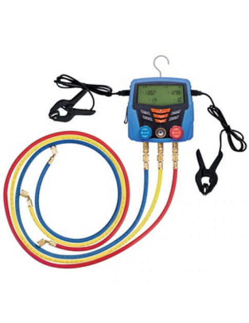 Манометричний колектор електронний 2- вентильний HONGSEN HS-350A-AD  + шланги 3шт.x1500mm 