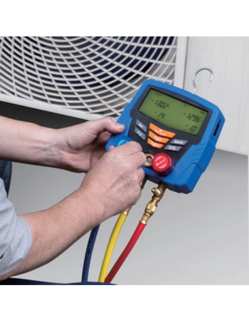 Манометричний колектор електронний 2- вентильний HONGSEN HS-350A-AD  + шланги 3шт.x1500mm 